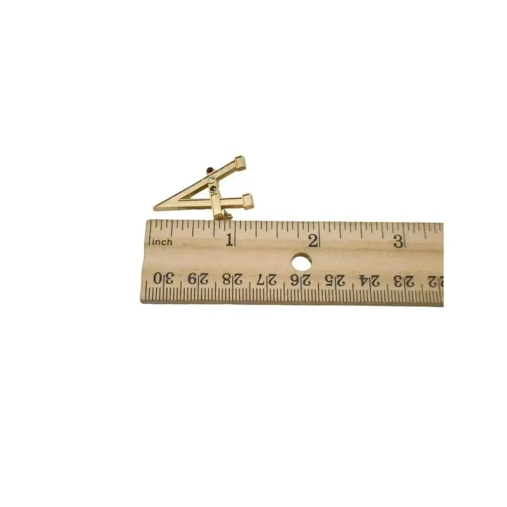 Gold Tone With Multi Color Rhinestones Vintage D-Day Museum Collectible Pin